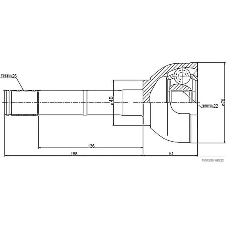 Jakoparts Antriebswellengelenk au?en Suzuki Samurai von HERTH+BUSS JAKOPARTS