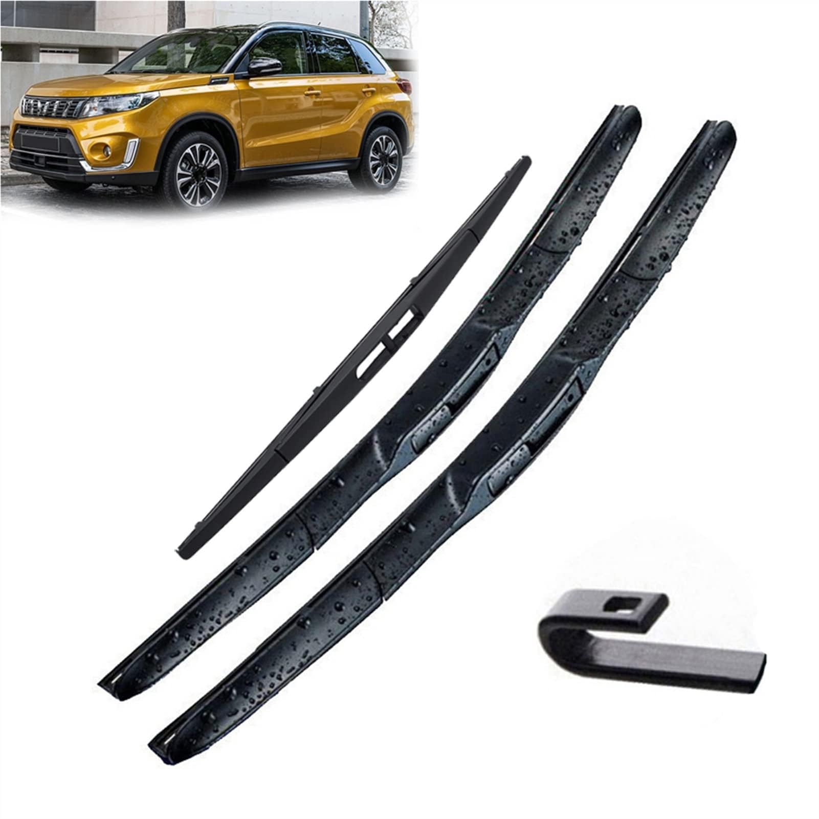 Wischerblätter-Set, vorne und hinten, für Suzuki, Vitara MK4 2015–2020, Windschutzscheiben-Scheibenfenster 61 cm + 40,6 cm + 25,4 cm von HESTAYAY