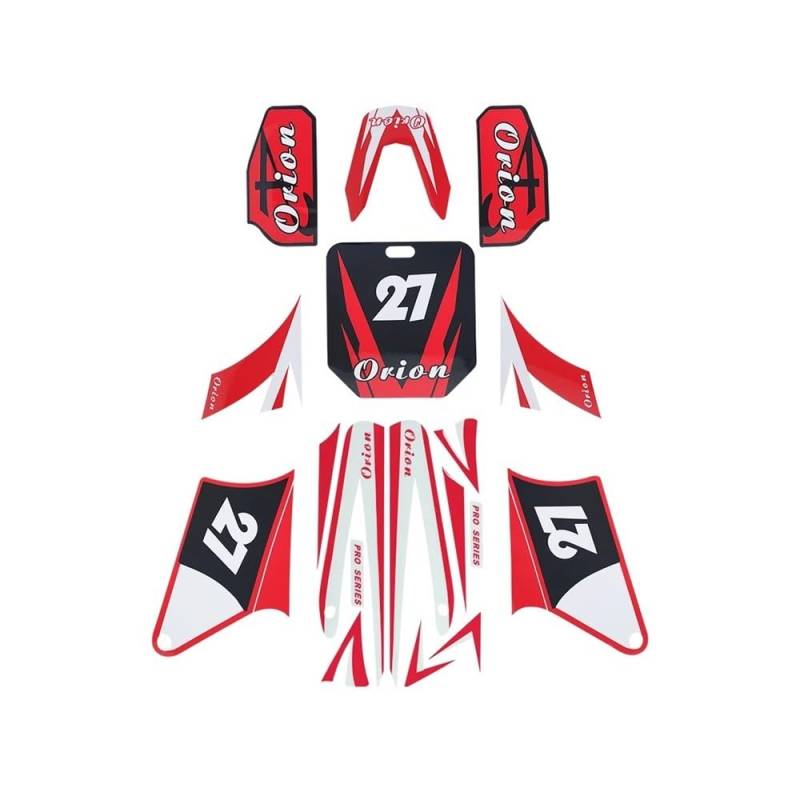 Motorrad Tank Aufkleber Motorrad Verkleidung Kit Aufkleber Decals Für 110CC 125CC 150CC Motocross Dirt Pit Bike Zubehör Kraftstoff Tank Pad Aufkleber von HEUPYU