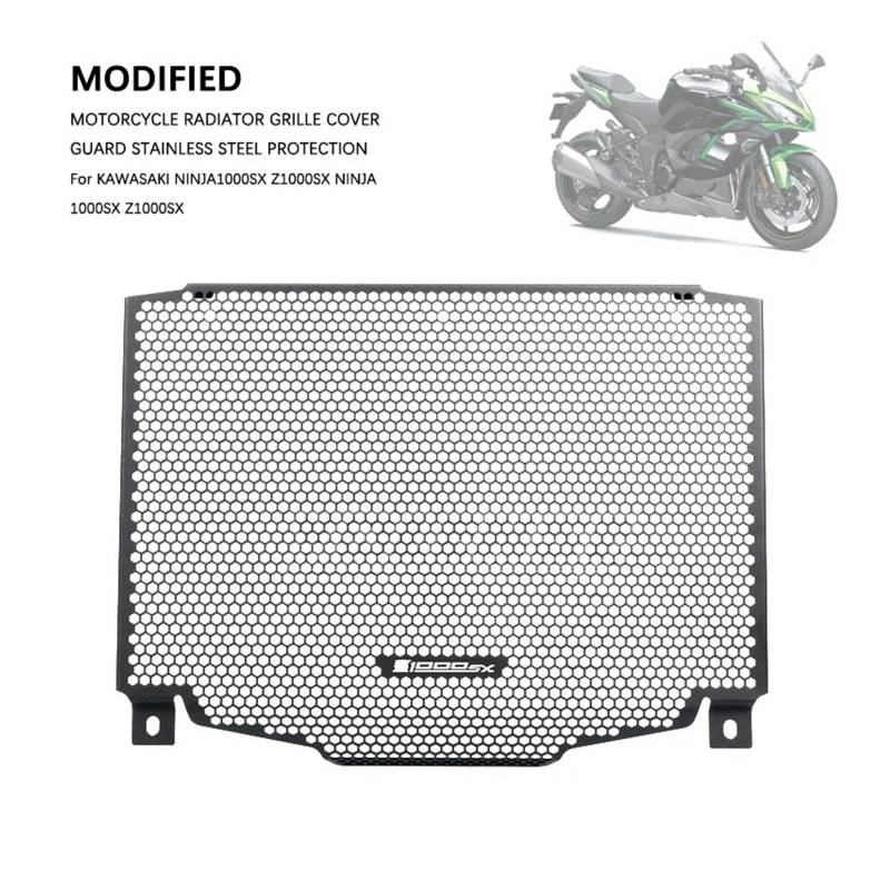 Motorrad Kühlerabdeckung Motorrad Kühler Geeignet Für Kawasaki NINJA1000SX Z1000SX Ninja 1000SX Z1000SX Kühlergrill Schutz Edelstahl Protector von HEWPNGS