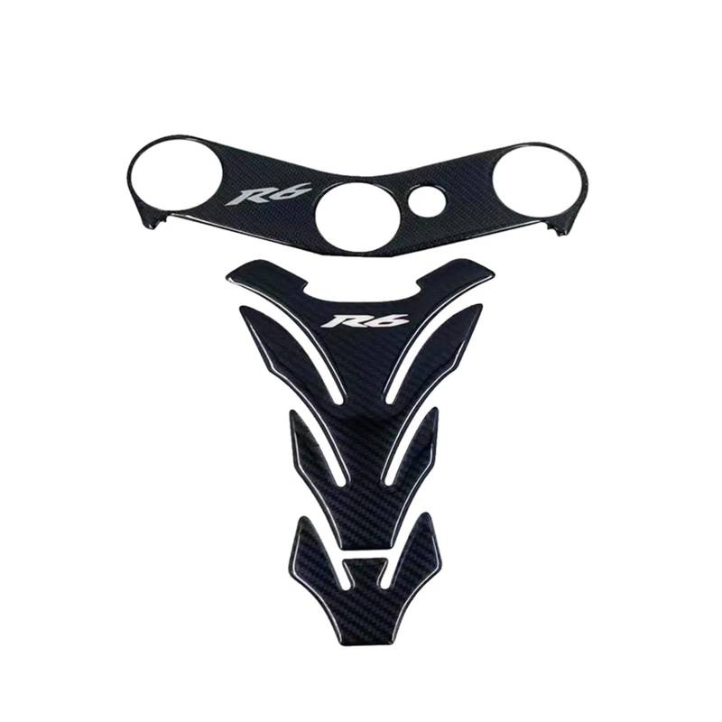 Motorrad-Tankaufkleber Für Ya&maha YZFR6 YZF R6 600 2006-2016 Motorrad Carbon Fiber Aufkleber Aufkleber Pad Gabelbrücke Top Clamp Oberen Frontschutz von HEWPNGS