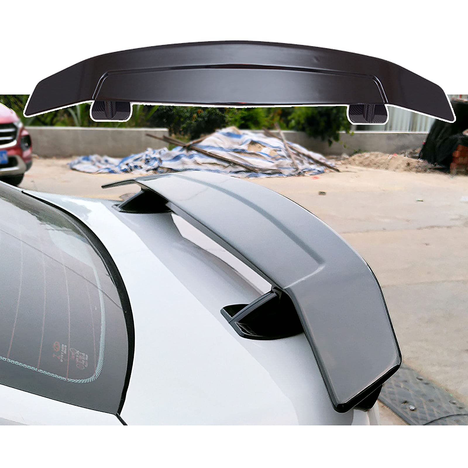 HEWXWX Auto Spoiler Universal, FüR Meistens Limousine Auto -133cm, Universal GT Heckkoffer Kofferraum Auto Spoiler/Ducktail Lip Wings - Paste Installieren,Black1 von HEWXWX