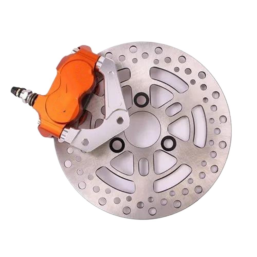 Motorrad-Bremsscheiben Bremsscheibe Für Aerox Für Nitro BWS 100 Für JOG 50 Rr Bremssattel Kit Motorrad Bremssattel Pumpe Adapter Halterung 200mm +(Orange) von HEXEH