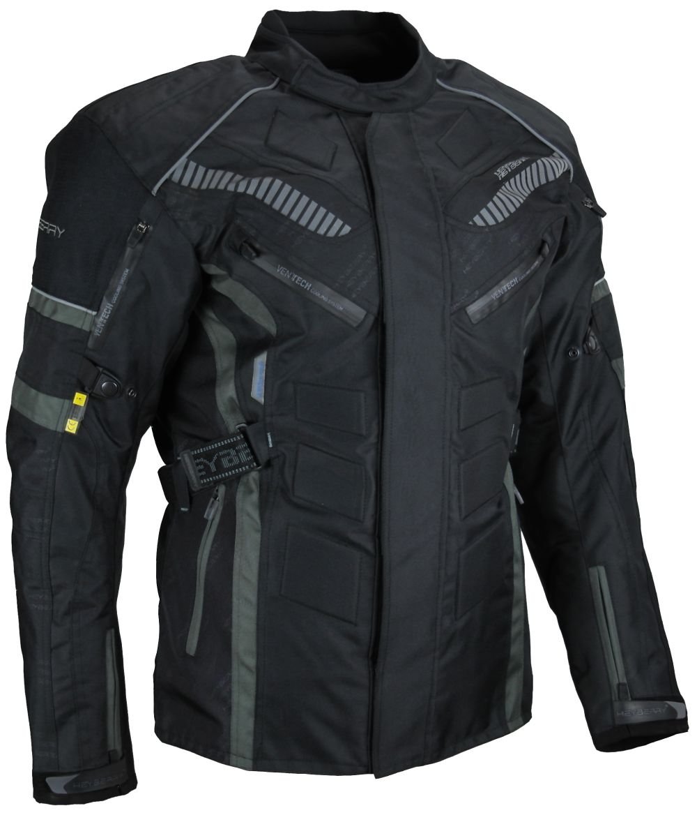 HEYBERRY Herren Touren Motorradjacke Textil grau Gr. M von HEYBERRY