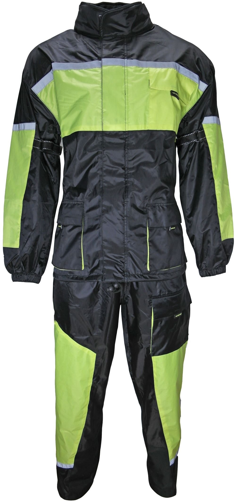 HEYBERRY Motorrad Regenkombi Regenhose Regenjacke schwarz neon grün Gr. 7XL von HEYBERRY