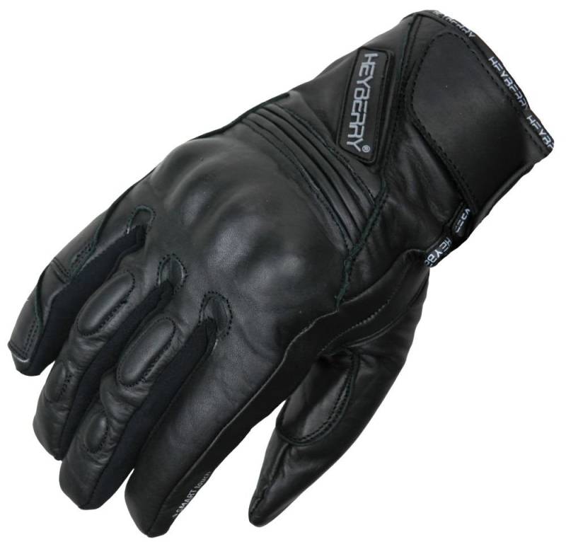 HEYBERRY Motorradhandschuhe Leder Retro Old School Cafe Racer Chopper Schwarz Gr. L von HEYBERRY