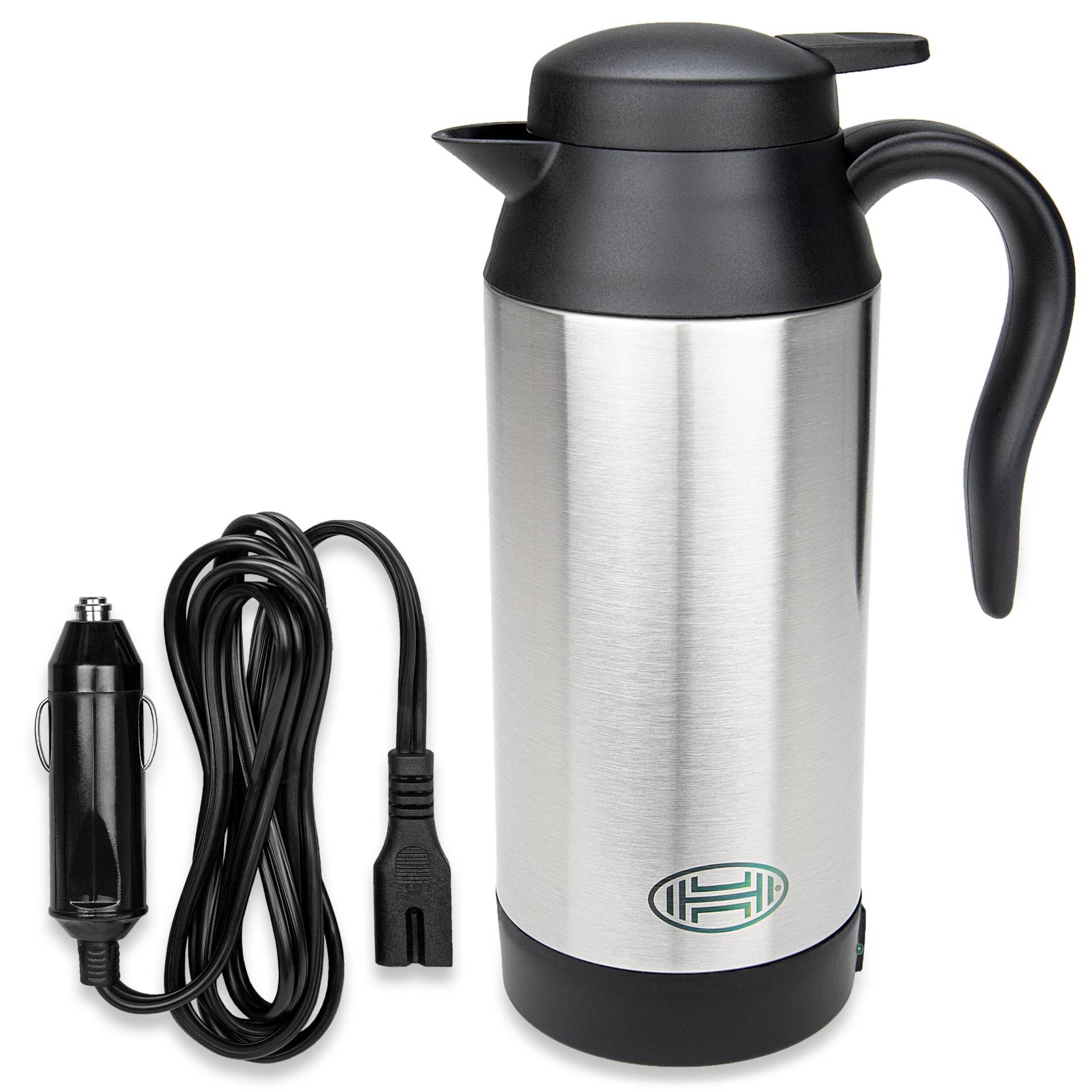 HEYNER® Auto Wasserkocher Edelstahl Reisewasserkocher Warmhaltefunktion 750ml 24V Zigarettenanzünder von HEYNER