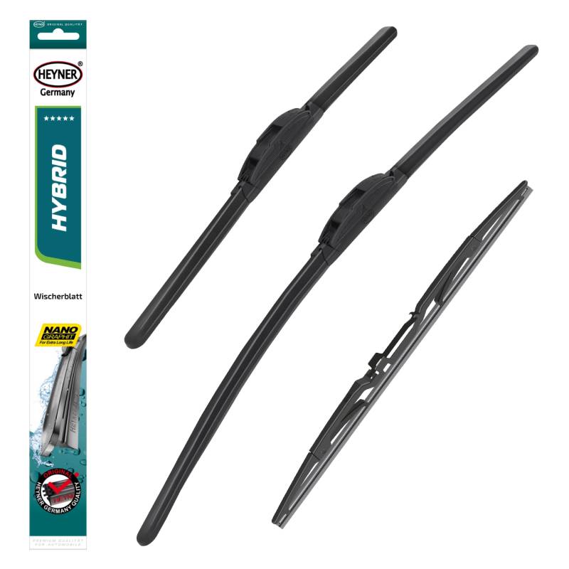 HEYNER® Scheibenwischer Set mit Heckscheibenwischer passend für JEEP GRAND CHEROKEEIV (11.2010-10.2024) HYBRID Flachbalkenwischer Front- und Heckwischer von HEYNER