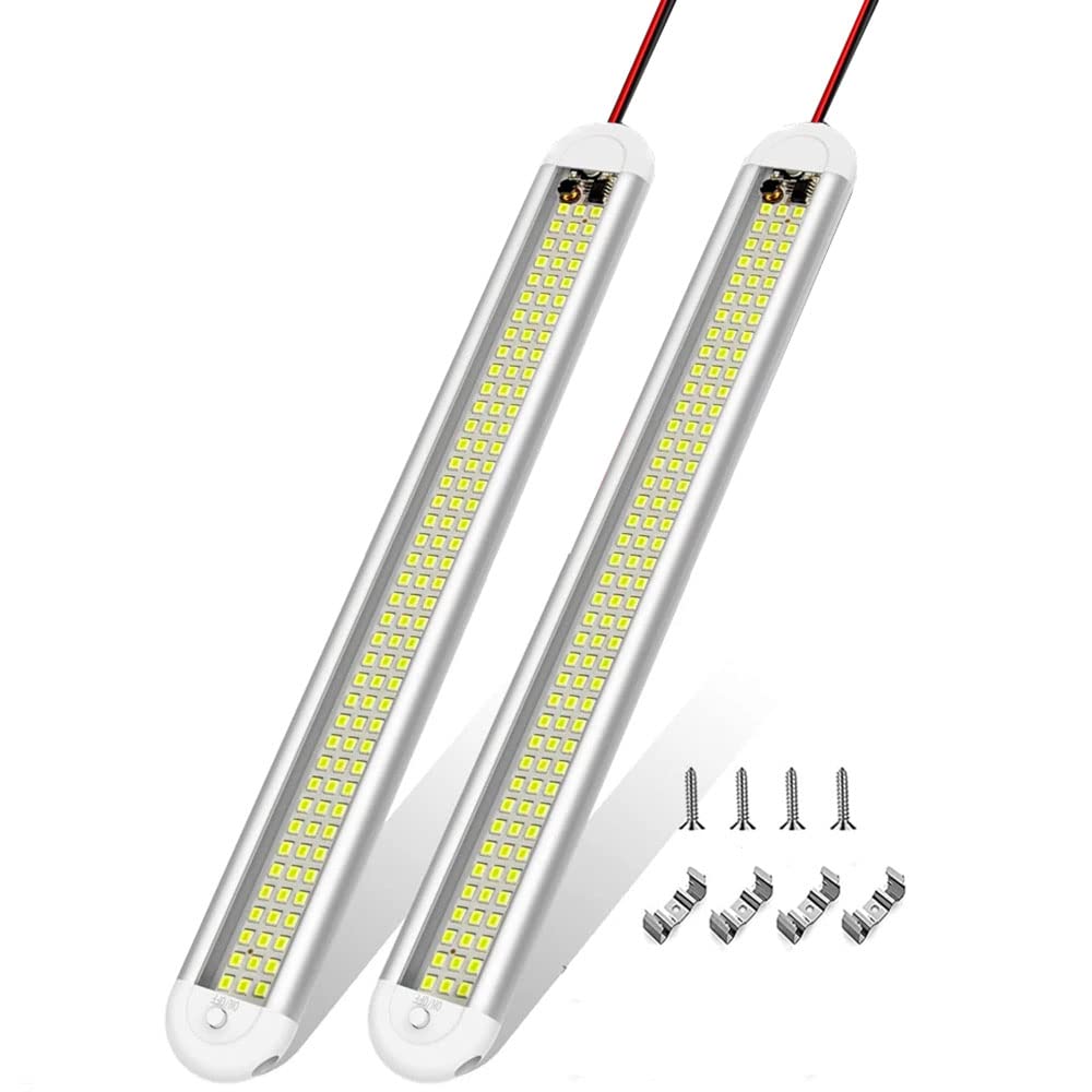 HEYOUTH 2x 120 LED Innenbeluchtung,LED Innenlichtleiste,12V LED Auto Innenleuchte mit mit EIN/AUS Schalter,LED Leselampe,für Auto,Wohnmobil,Van,Bus,Caravan,Boat,Wohnmobil,Küche,Bad,Bar,LKW… von HEYOUTH