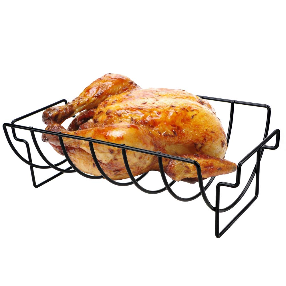 HFANGYU Grillzubehör Bratrippe Rotisserie Grillrost Steak Rack Halter Ständer Antihaft von HFANGYU