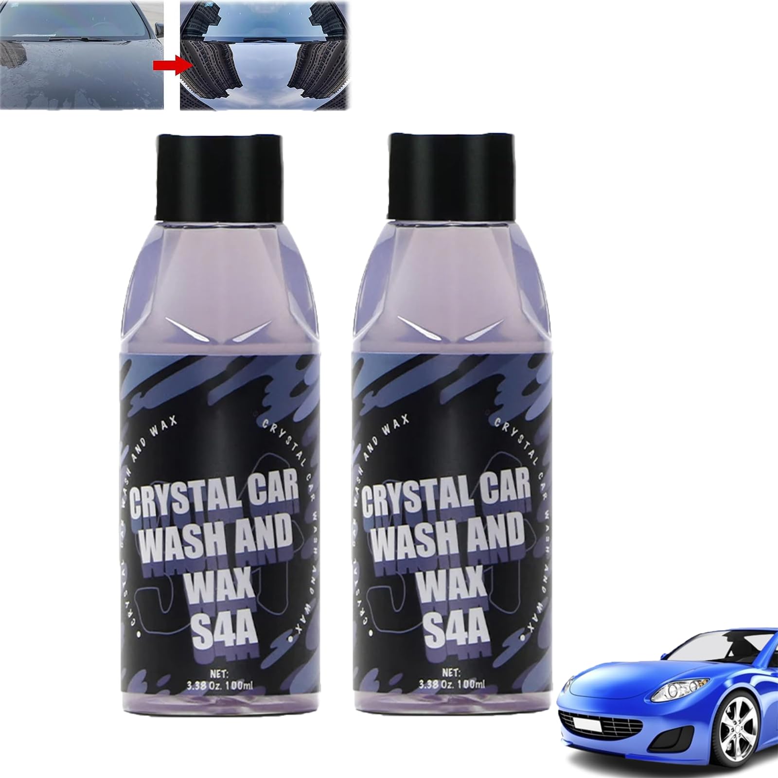 Multifunktionales, effektives Auto-Kristallbeschichtungsmittel, 3-in-1-Hochschutz-Schnellbeschichtungsspray für Autos, Beschichtungsmittel für Autokunststoffe (2PCS) von HFDHD