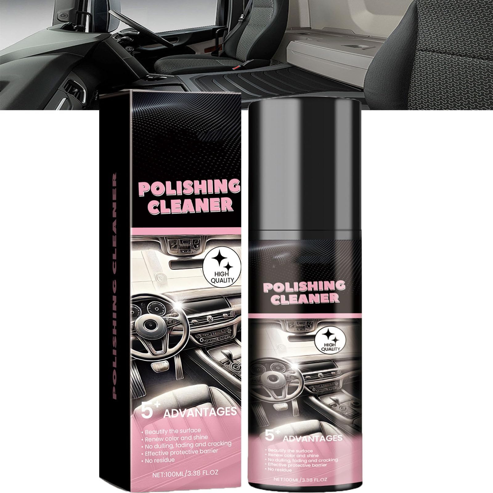 Polierreiniger für den Autoinnenraum, Autoinnenraum-Detailer-Spray, Fahrzeuginnenraumpolitur, lang anhaltender Superglanz-Dressing und Autoreiniger (1PCS) von HFDHD