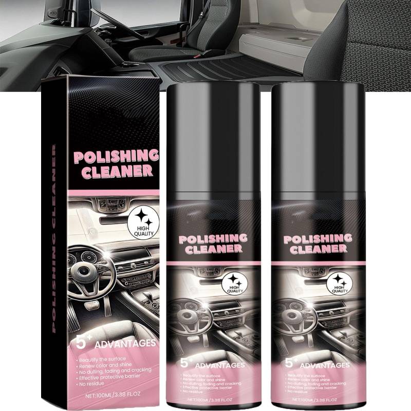 Polierreiniger für den Autoinnenraum, Autoinnenraum-Detailer-Spray, Fahrzeuginnenraumpolitur, lang anhaltender Superglanz-Dressing und Autoreiniger (2PCS) von HFDHD