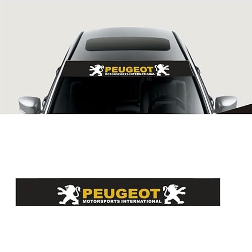 Auto-Windschutzscheibenaufkleber, für Peugeot 207 307 407 408 308SW 508 Sonnenschutzleiste für die Frontscheibe, Personalisierte dekorative Aufkleber von HFFTYU