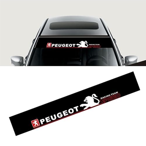 Auto-Windschutzscheibenaufkleber, für Peugeot 208 2013-2018 Sonnenschutzleiste für die Frontscheibe, Personalisierte dekorative Aufkleber von HFFTYU