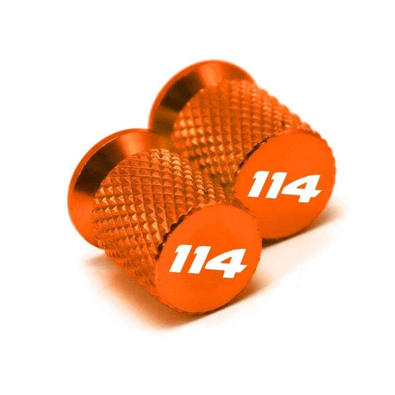 Motorrad-Ventilkappen Für Harley Für Softail Für Fat Boy 114 FLFB FLFBS Für Street Bob 2018-2022 2023 Motorrad Zubehör CNC Reifen Ventil Stem Caps Abdeckung Stecker (Color : Orange) von HFMXZHI