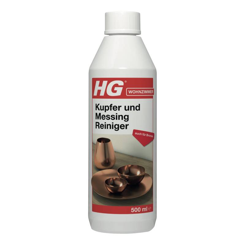 HG Kupfer und Messing Reiniger, einfache und mühelose Entfernung von Schmutz und Ablagerungen auf Kupfergegenständen, Messing unf Bronze - 500ml von HG