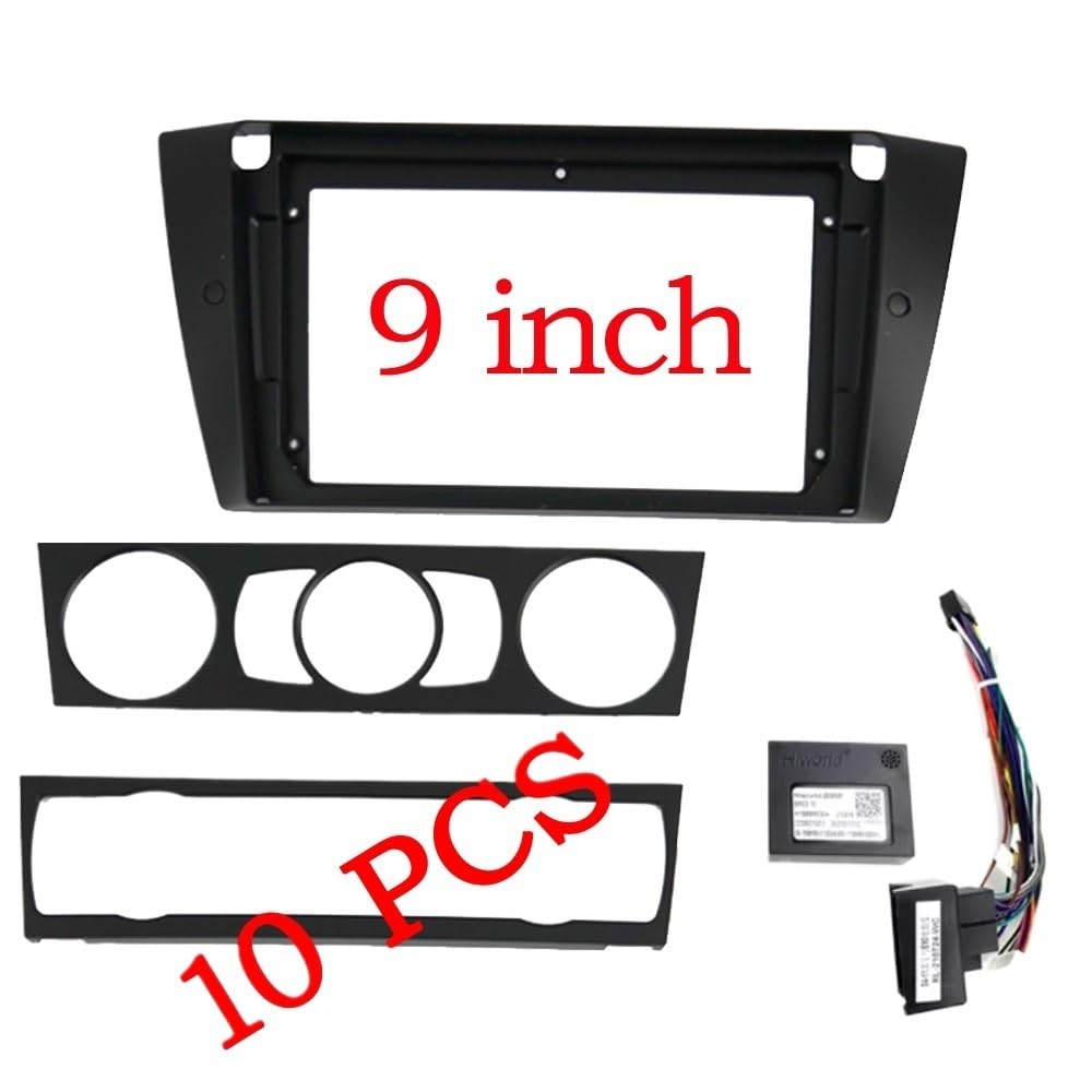 1-2Din Auto-DVD-Rahmen/passend for BMW 3er E90 E91 E92 E93 2006–2011 Audio-Fitting-Adapter Dash Trim Kits Facia Panel 9 Zoll Auto-Audio-Rahmen(Frame-canbus-10pcs) von HGFHGS