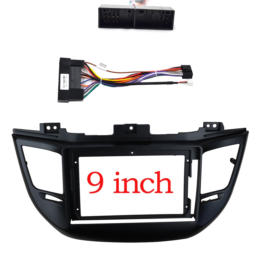 2 Din 9 Zoll Autoradio-Installations-DVD GPS Mp5 Kunststoff-Einbaurahmen/Passend for HYUNDAI Tucson 2015~2017 Dash Mount Kit Auto-Audio-Rahmen(Frame cord-black) von HGFHGS