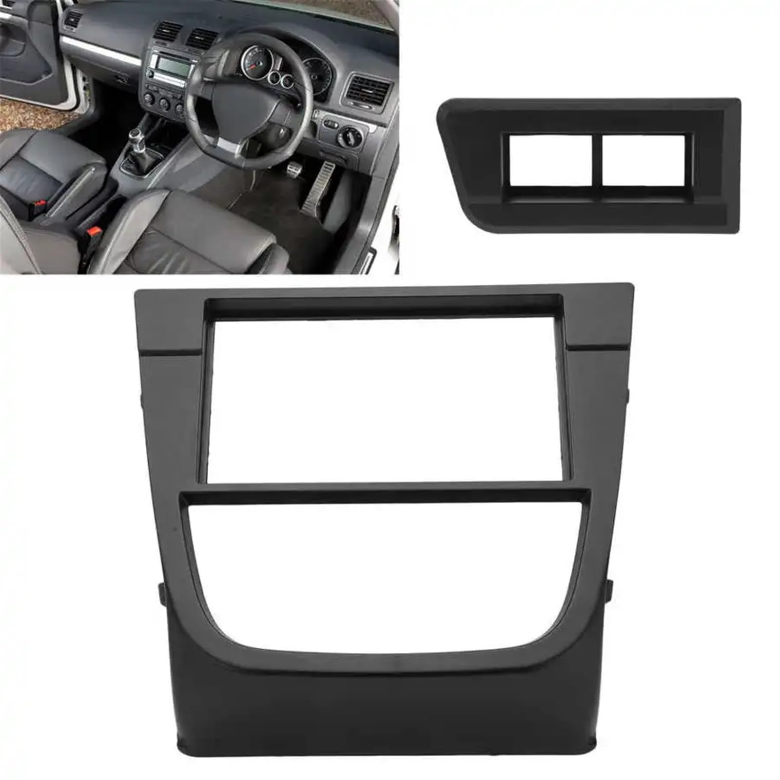 2DIN Autoradio-Rahmen Armaturenbrett Blende Verschleißfester Ersatz/Passend for VOLKSWAGEN Saveiro 2009+ Auto-Audio-Rahmen von HGFHGS