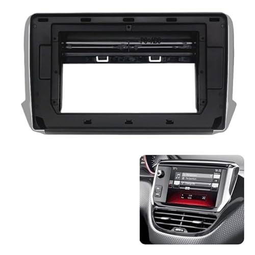 9/10,1 Zoll Autoradio-Blende/Fit for Peugeot 2008 2013 2014 2015 2016 2017 Video-Panel-Player Audio 2-Din-Rahmen Armaturenbrett-Montagesatz Auto-Audio-Rahmen(9 inch) von HGFHGS