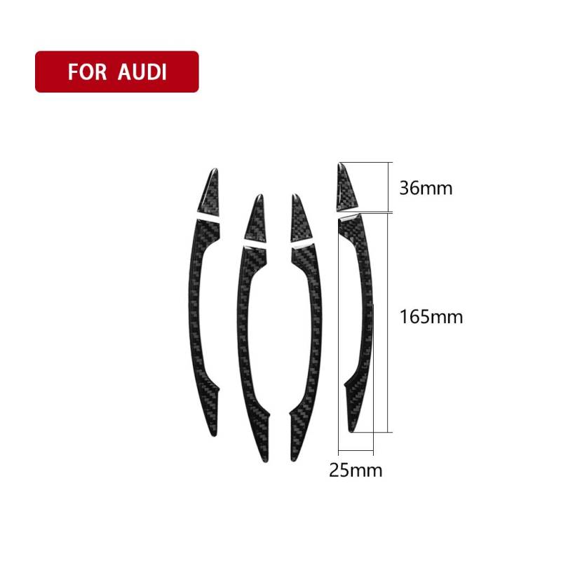 Auto-Innenraum-Türgriff/Passend for Audi A3 S3 8V 2014 2015 2016 2017 2018 2019 Zubehör Kohlefaser Auto Außentürgriff Panel Trim Aufkleber Dekoration Innenraum Türgriff innen passend von HGFHGS