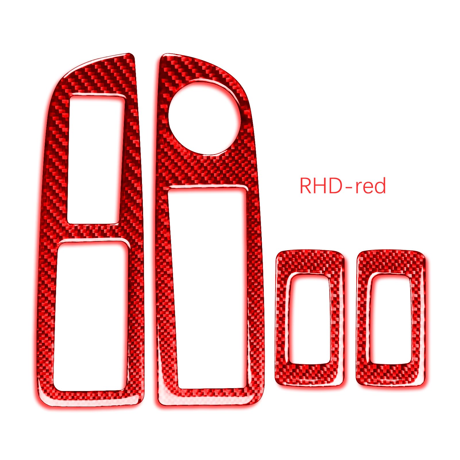 Auto-Innenraum-Türgriff/Passend for Chrysler 300 300C 2005-2007, Kohlefaser-Innentürheber, Aufbewahrungsgriff-Panel-Sets, Autozubehör, dekorative Aufkleber Innenraum Türgriff innen passend(3-red-RHD) von HGFHGS