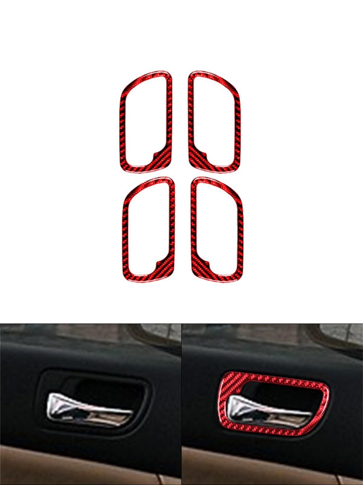 Auto-Innenraum-Türgriff/Passend for Honda Accord Limousine 2003 2004 2005 2006 2007 Türgriffaufkleber aus Kohlefaser, dekoratives Auto-Innenzubehör Innenraum Türgriff innen passend(Red) von HGFHGS