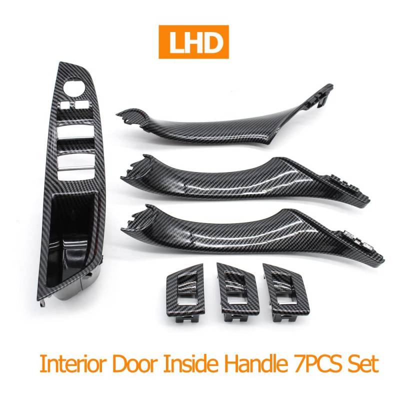 Auto-Innenraum-Türgriff LHD RHD Carbon Fiber Auto-Innentürgriff Ziehen 7-teiliges Set/Passend for BMW 5 Series F10 F11 520i 523i 525i 528i 530i 535i Innenraum Türgriff innen passend(LHD Inner Handle von HGFHGS