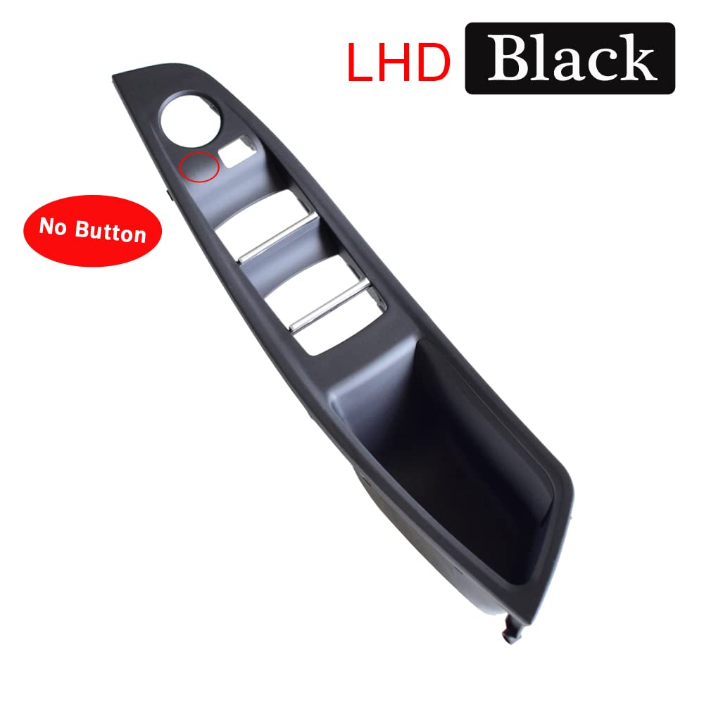 Auto-Innenraum-Türgriff LHD RHD Handantrieb Auto-Innentürgriffverkleidung Pull Trim-Abdeckung Innentürgriff Ersatz/Passend for BMW 5er F10 F11 F18 Innenraum Türgriff innen passend(Black-LHD) von HGFHGS