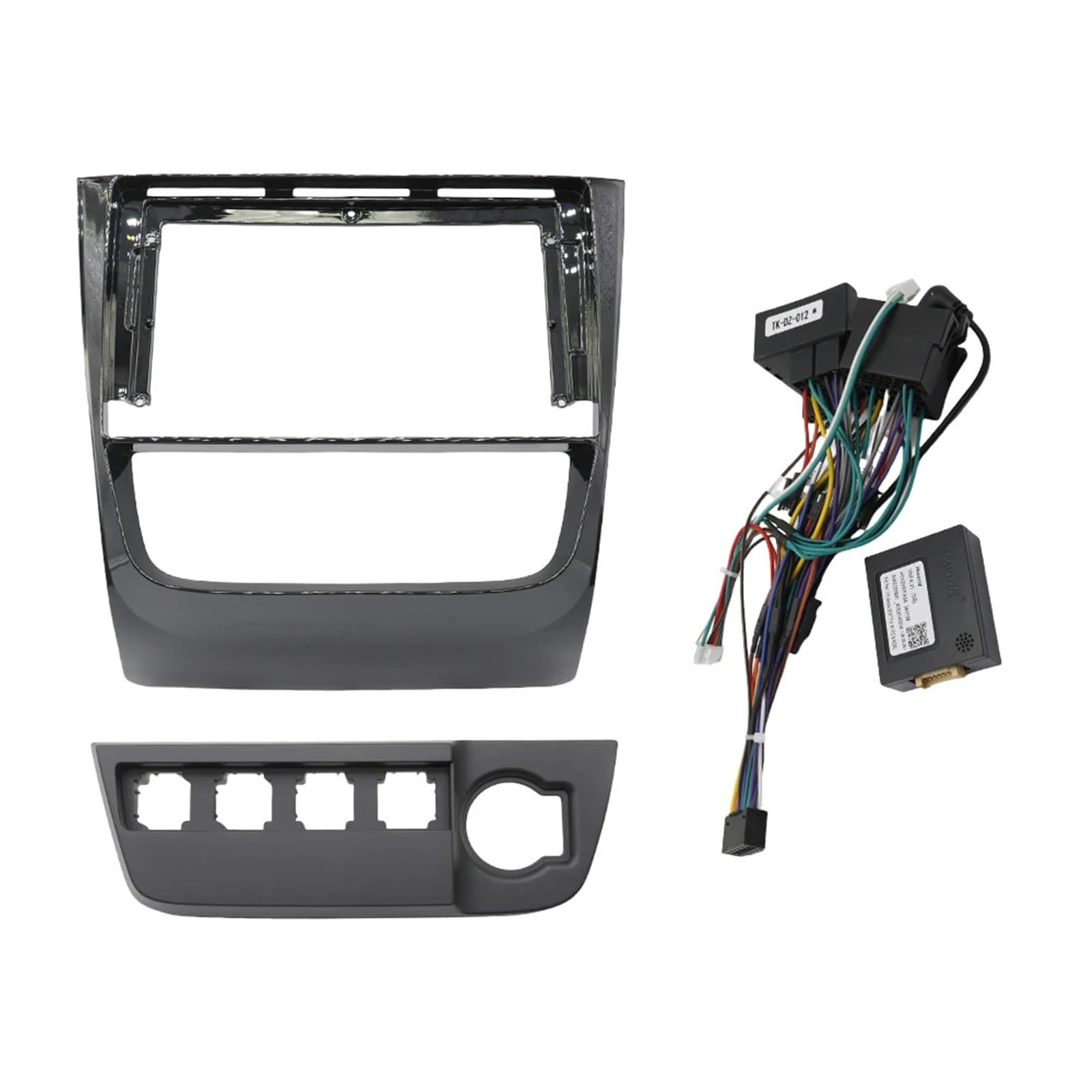 Autoradio-Rahmen, Armaturenbrett-Verkleidung, 9 Zoll, Audio-Einbauadapter, Armaturenbrett-Zierleisten, passend for VW Golf G6/Voyage/Saveiro 2008–2012, Doppel-DIN-Player Auto-Audio-Rahmen(Frame Cable von HGFHGS