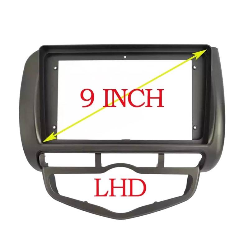 Car 9 Inch Stereo Audio Fascia Audio DVD Panel Bezel Frame Trim Left/right Wheel/Fit for Honda Fit City Jazz 2002-2008 Auto-Audio-Rahmen(Only-frame-LHD) von HGFHGS