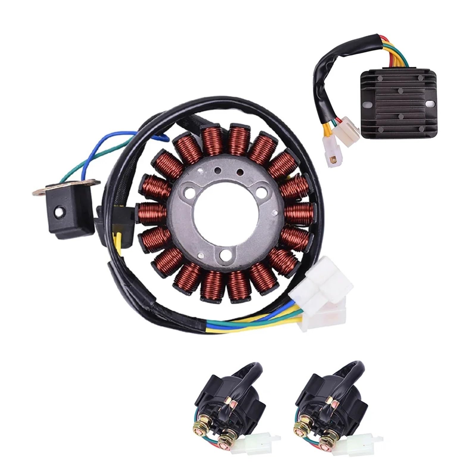 Motorrad-Generator-Magneto-Stator-Spule und Regler-Gleichrichter- und Starter-Magnetrelais-Kit for GT250 GT 250 2008 2009 von HGRYNDRO