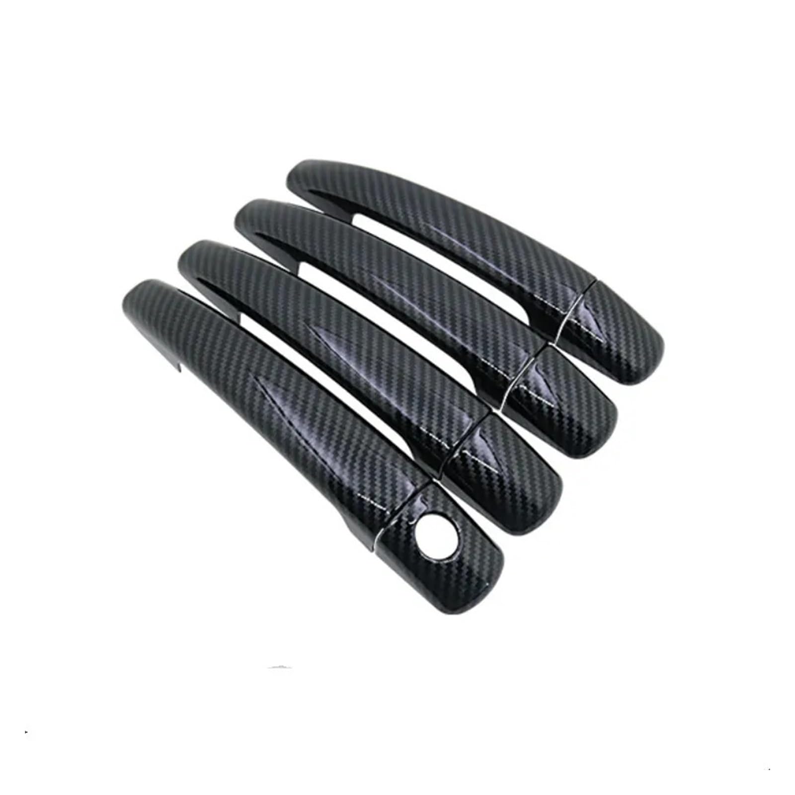 HGUIGJ TÜRGRIFFABDECKUNG, passend for Peugeot, 308 Sw Cc RCZ 2007-2013, CHROM-CARBON-FASER-AUTO-STYLING-ZUBEHÖR Verkleidungsabdeckung für den äußeren Türgriff(Black for 4 door) von HGUIGJ