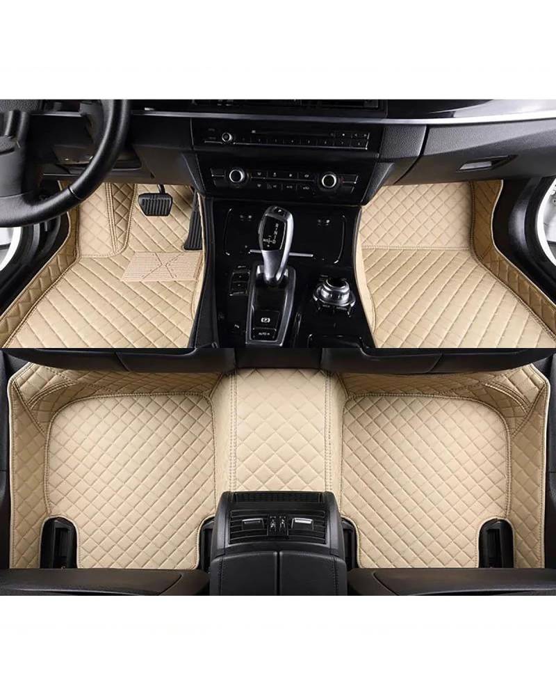 Auto Fussmatte 1Set Auto Fußmatten Für DS7 Für DS9 Auto Fuß Teppich Auto Fußraum Matten Auto Zubehör Auto Fußmatten(Beige) von HGYFS5