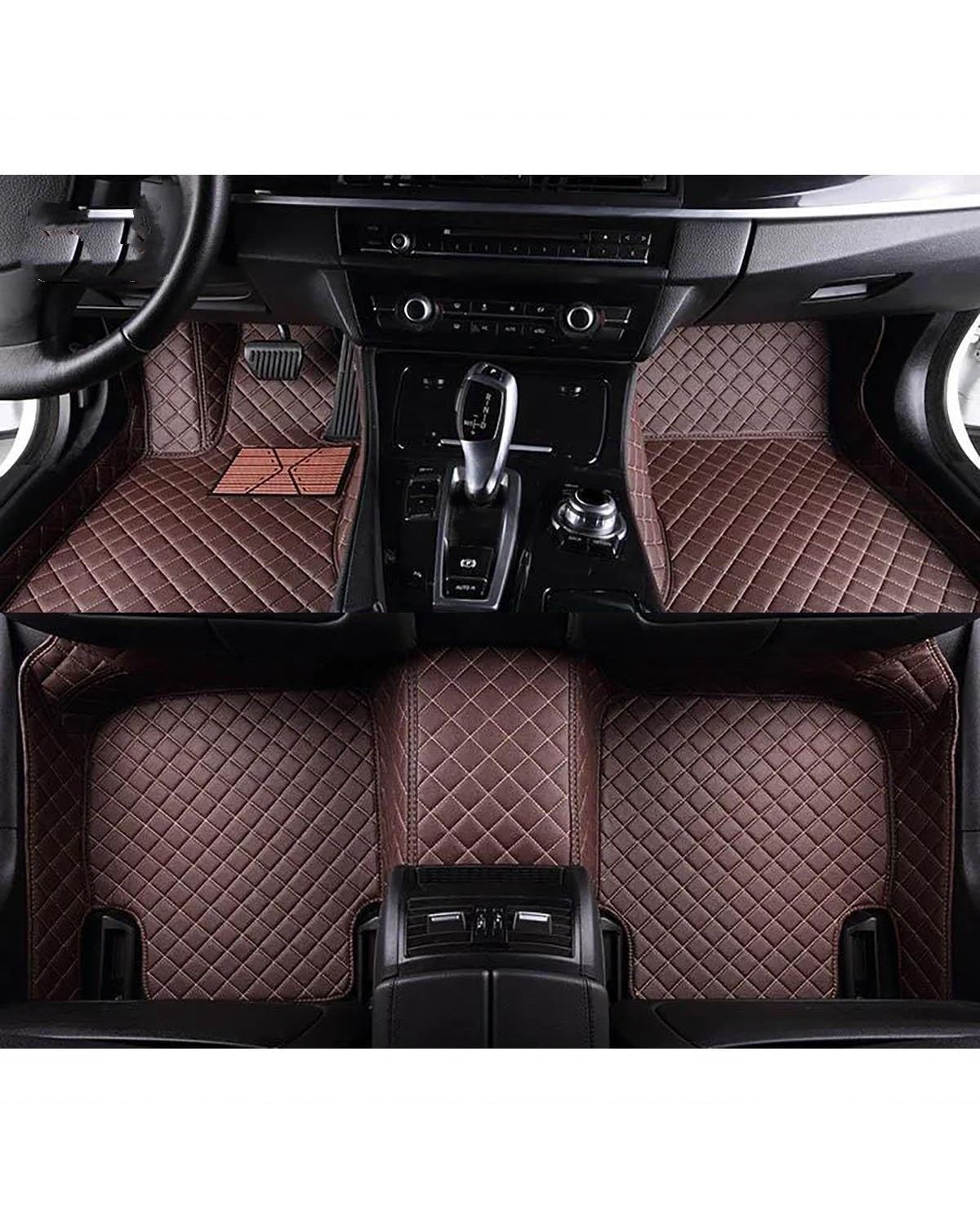 Auto Fussmatte 1Set Auto Fußmatten Für DS7 Für DS9 Auto Fuß Teppich Auto Fußraum Matten Auto Zubehör Auto Fußmatten(Coffee) von HGYFS5