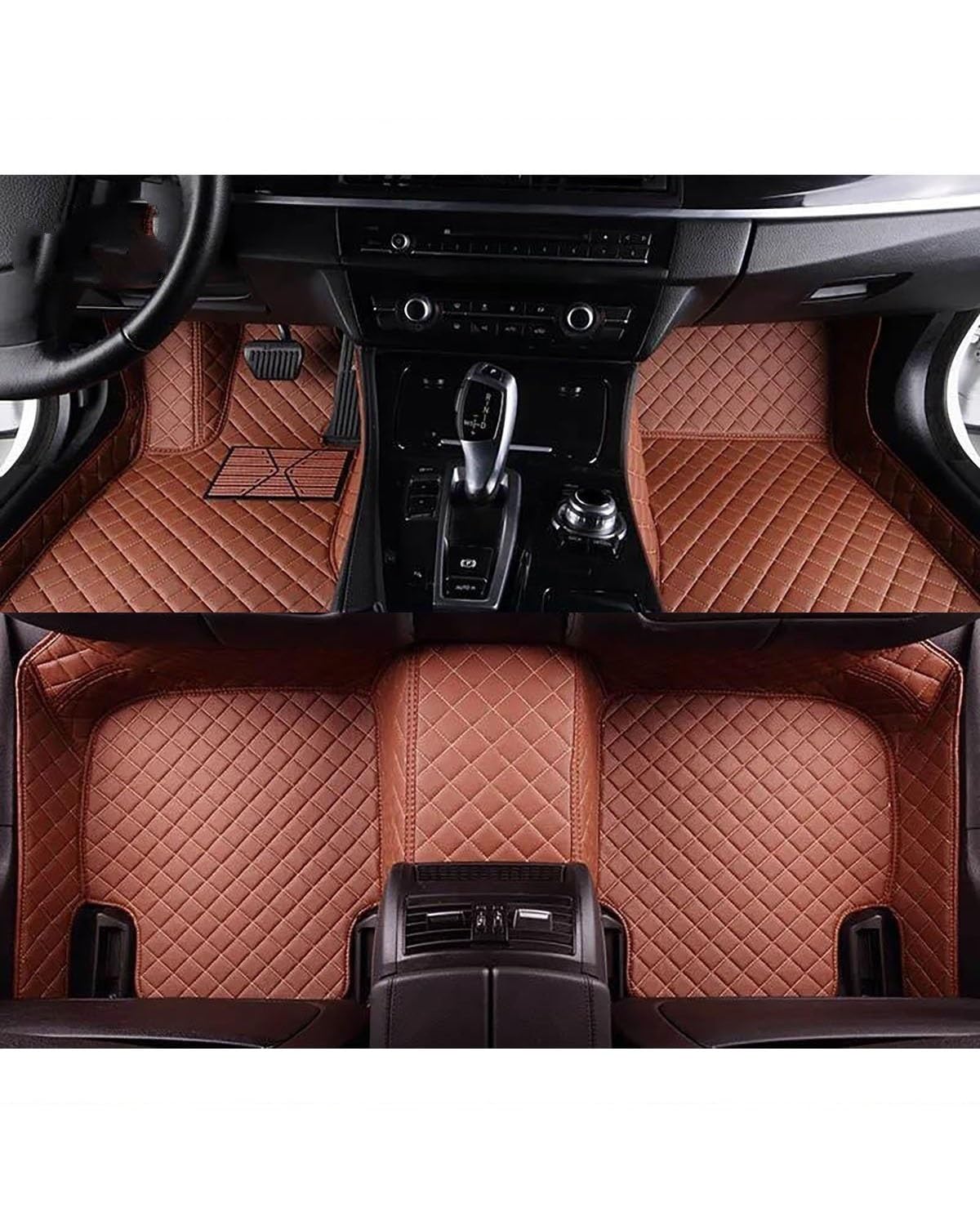 Auto Fussmatte 1Set Auto-Fußmatten Für Toyota Für Highlander Für Kluger Auto Fußraum Matten Auto Zubehör Auto-Innenausstattung Auto Fußmatten(Brown) von HGYFS5