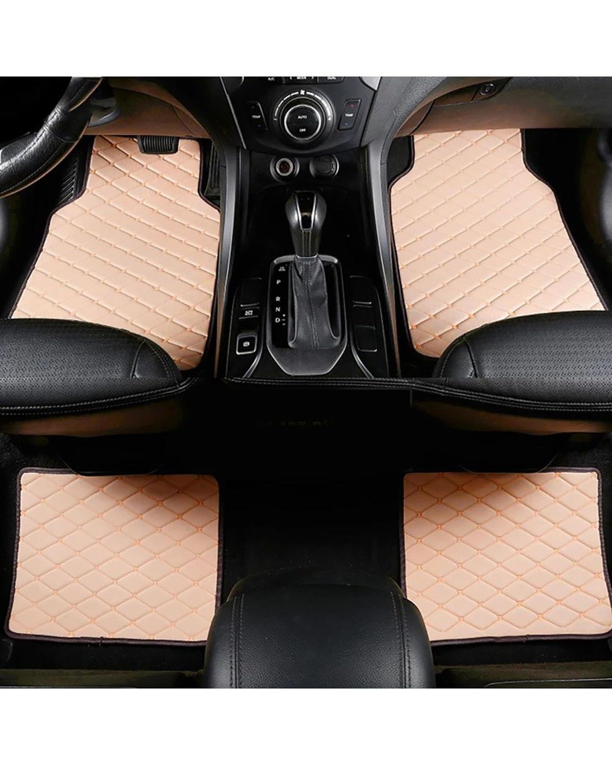 Auto Fussmatte 4 Stücke Auto Teppiche Für Toyota Für Camry Für Highlander Für Harrier Auto Fußmatten Auto Zubehör Auto Fußmatten(Beige) von HGYFS5