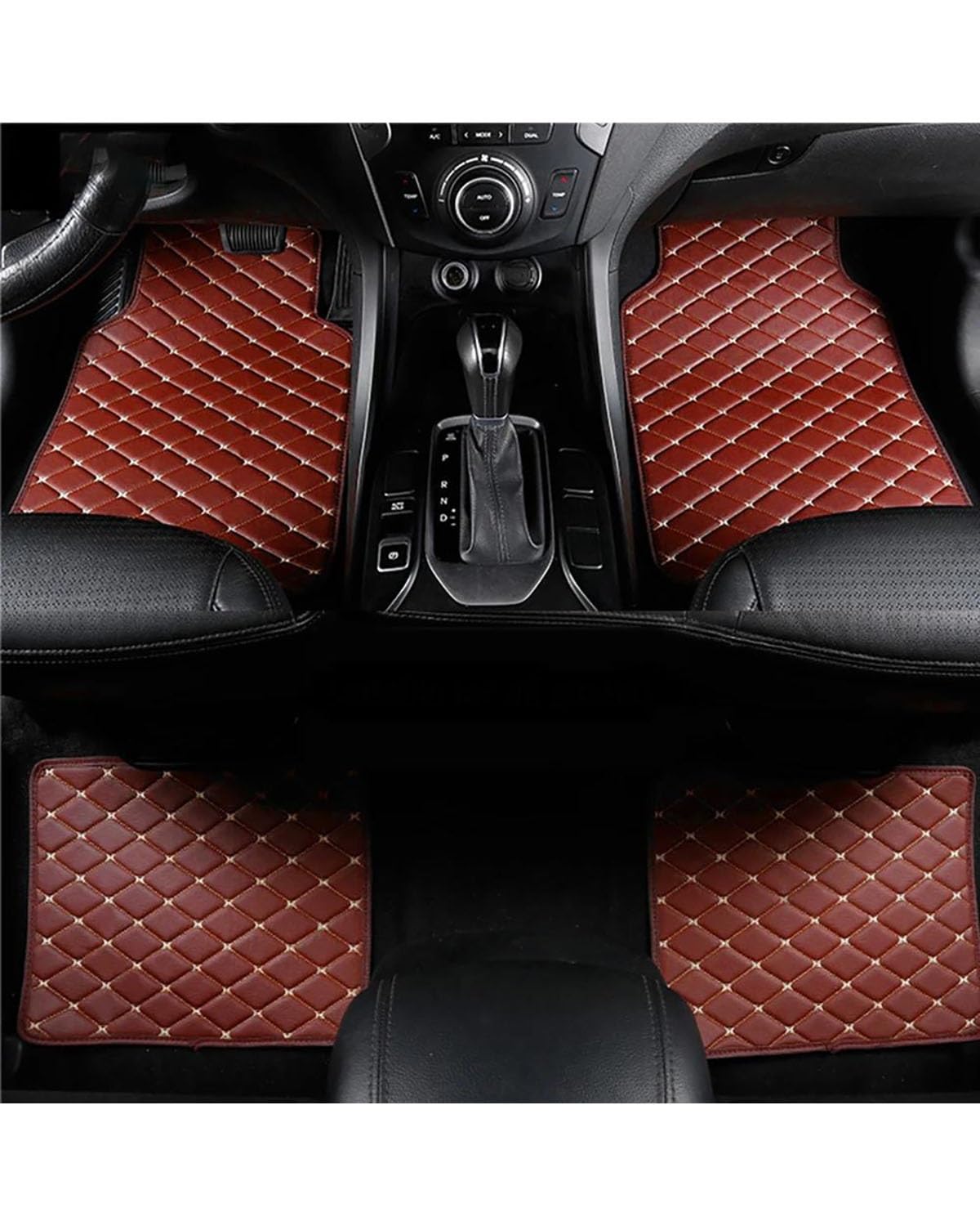 Auto Fussmatte 4 Stücke Universal Fit Auto Fußmatten wasserdichte Fuß Pads Schutz Auto Zubehör Innen Fuß Abdeckungen Boden Liner Auto Fußmatten(Brown) von HGYFS5