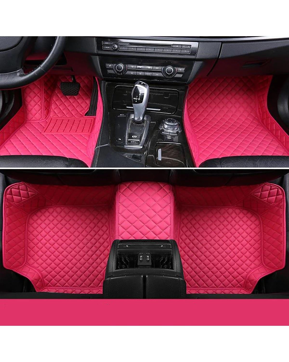 Auto Fussmatte Auto-Bodenmatte Für Golf 5 Für MK5 2008 2007 2006 2005 2004 Autoteile Zubehör Auto Fußmatten(Rose Red) von HGYFS5