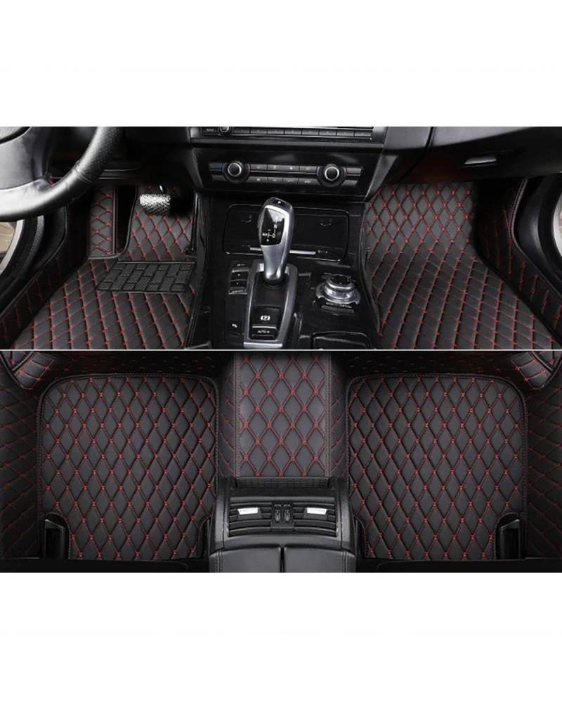 Auto Fussmatte Auto-Bodenmatte Für Land Für Rover Für Range Für Rove 5seats 2007-2023 Autoteppiche Teppichzubehör Styling Interieur Auto Fußmatten(Black Red,2007-2012) von HGYFS5