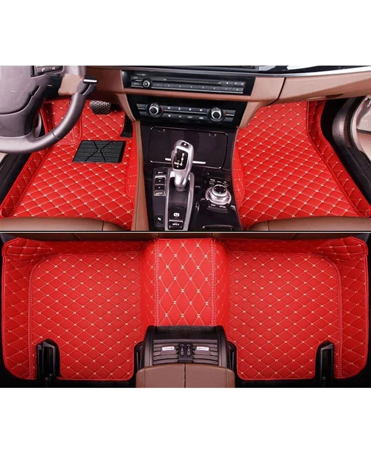 Auto Fussmatte Auto-Fußmatten Für 3er Für Coupe Für E92 2005-2013 2 Türen Auto Teppiche Fuß Coche Auto Innenausstattung Auto Fußmatten(Red) von HGYFS5