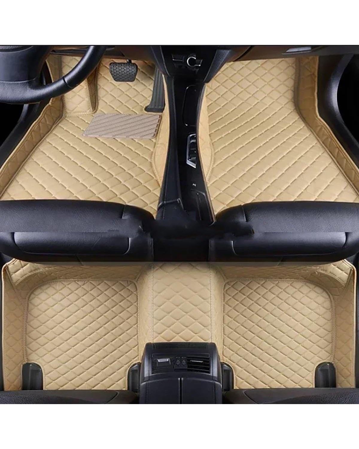 Auto Fussmatte Auto-Fußmatten Für Kia Für Sorento 5 Seat 2006-2008 2009-2012 Für Borrego 2008-2017 Innenausstattung Leder Auto Fußmatten(Beige 5 Seat,for Sorento 15-17) von HGYFS5