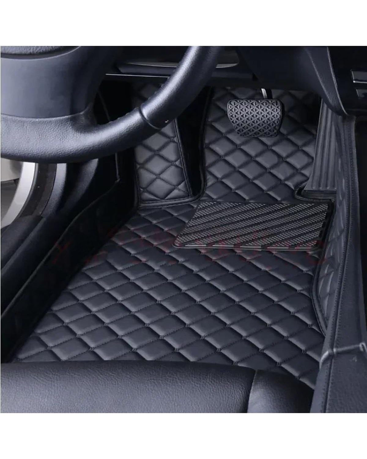 Auto Fussmatte Auto-Fußmatten Für Kia Für Sorento 5 Seat 2006-2008 2009-2012 Für Borrego 2008-2017 Innenausstattung Leder Auto Fußmatten(Black 1 Pcs,for Sorento 06-08) von HGYFS5