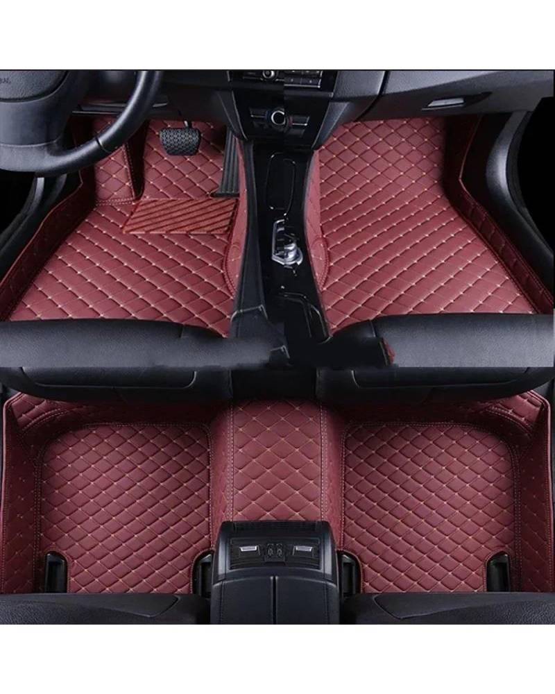 Auto Fussmatte Auto-Fußmatten Für Kia Für Sorento 5 Seat 2006-2008 2009-2012 Für Borrego 2008-2017 Innenausstattung Leder Auto Fußmatten(Wine Red 5 Seat,for Sorento 06-08) von HGYFS5