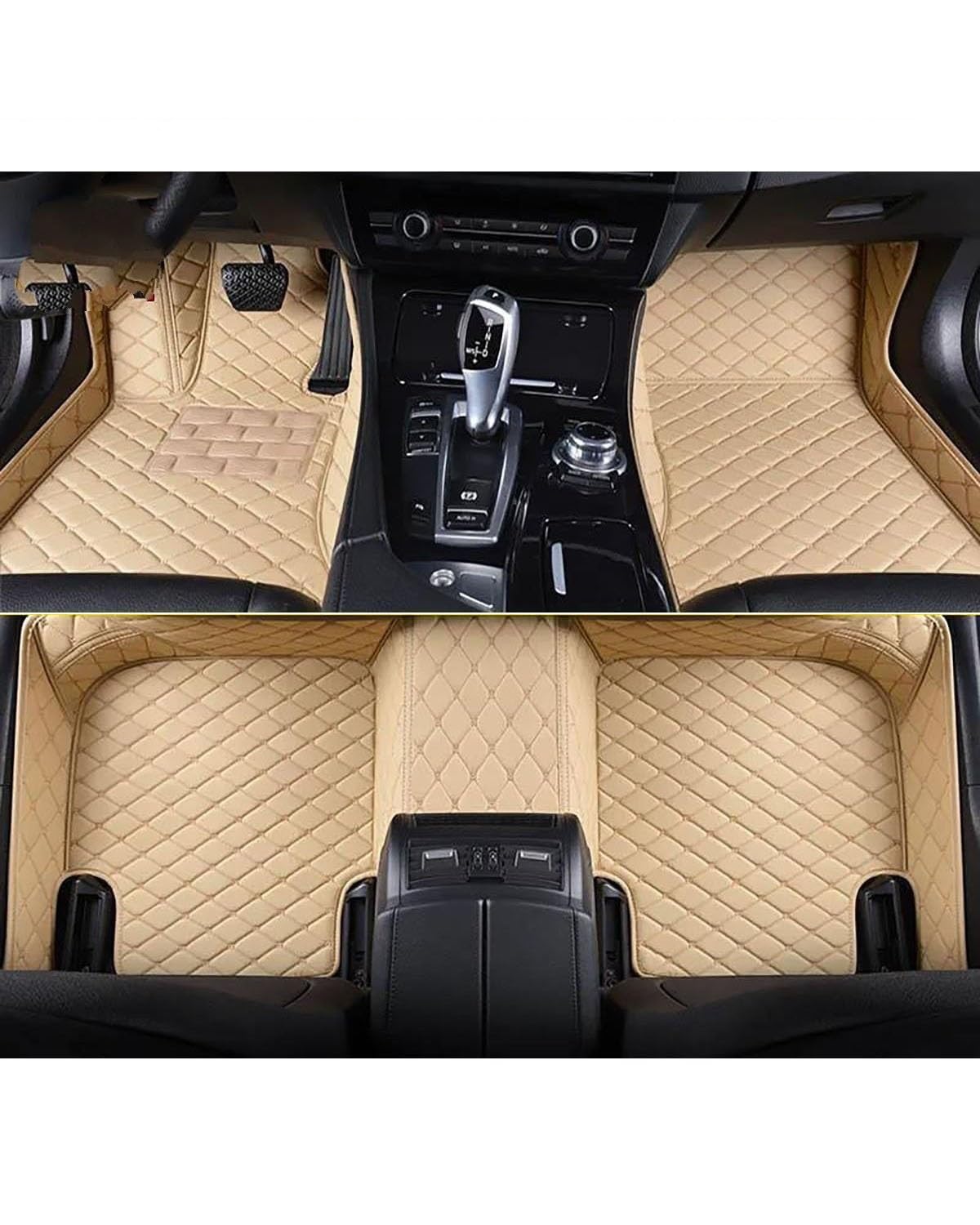 Auto Fussmatte Auto-Fußmatten Für Mitsubishies Für Pajero Für V73 Für V77 Für V93 Für V97 Autoteppiche Fuß Coche Autoinnenausstattung Auto Fußmatten(Beige,for V73 for V77 1998-06) von HGYFS5