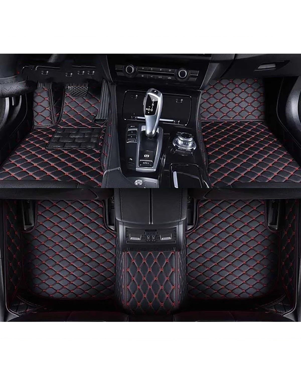 Auto Fussmatte Auto Fußmatten Für Toyota Für Highlander Für Kluger Auto Teppiche Fuß Coche Auto Innen Zubehör Auto Fußmatten(Black red,2007-2014) von HGYFS5