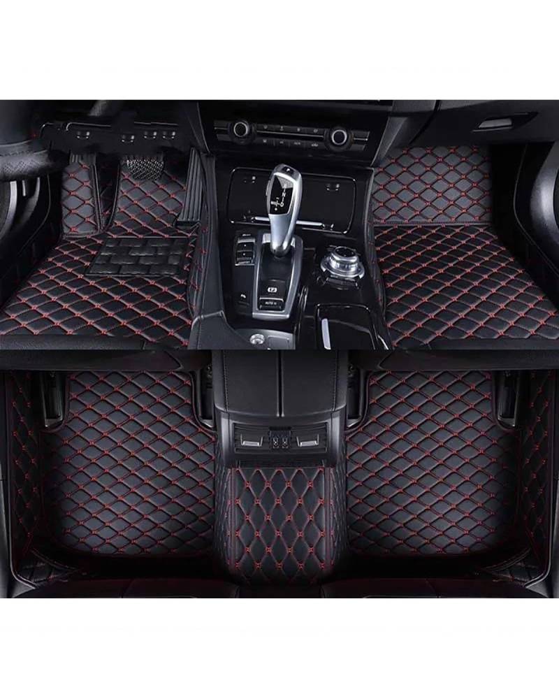 Auto Fussmatte Auto Fußmatten Für Toyota Für Highlander Für Kluger Auto Teppiche Fuß Coche Auto Innen Zubehör Auto Fußmatten(Black red,2007-2014) von HGYFS5