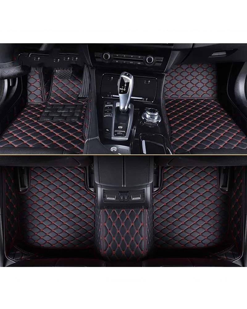 Auto Fussmatte Auto Fußmatten Für Toyota Für Yaris Für Vios Auto Teppiche Fuß Coche Auto Innen Zubehör Auto Fußmatten(Black red,for Vios 2008-2013) von HGYFS5