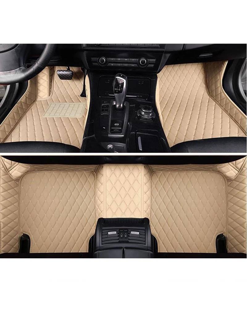 Auto Fussmatte Auto-Fußmatten Speziell Für Peugeot Für E-208 Alle Modelle Auto-Fußpolster Auto-Teppiche Teppich Autozubehör Auto Fußmatten(Beige) von HGYFS5